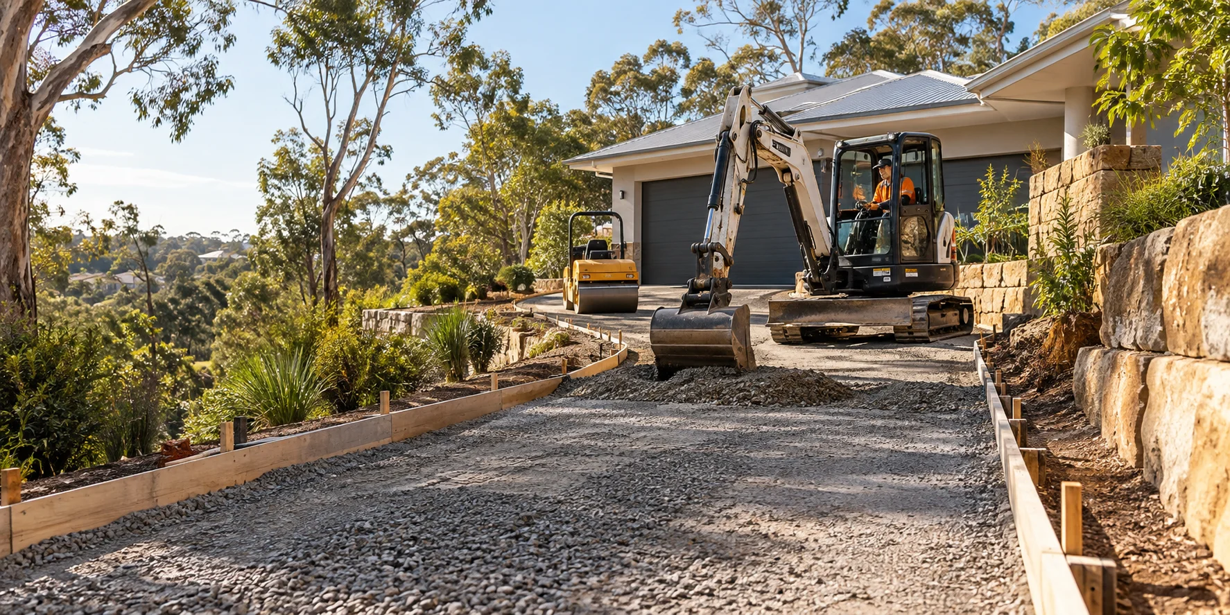 Illustration of driveway preparation works