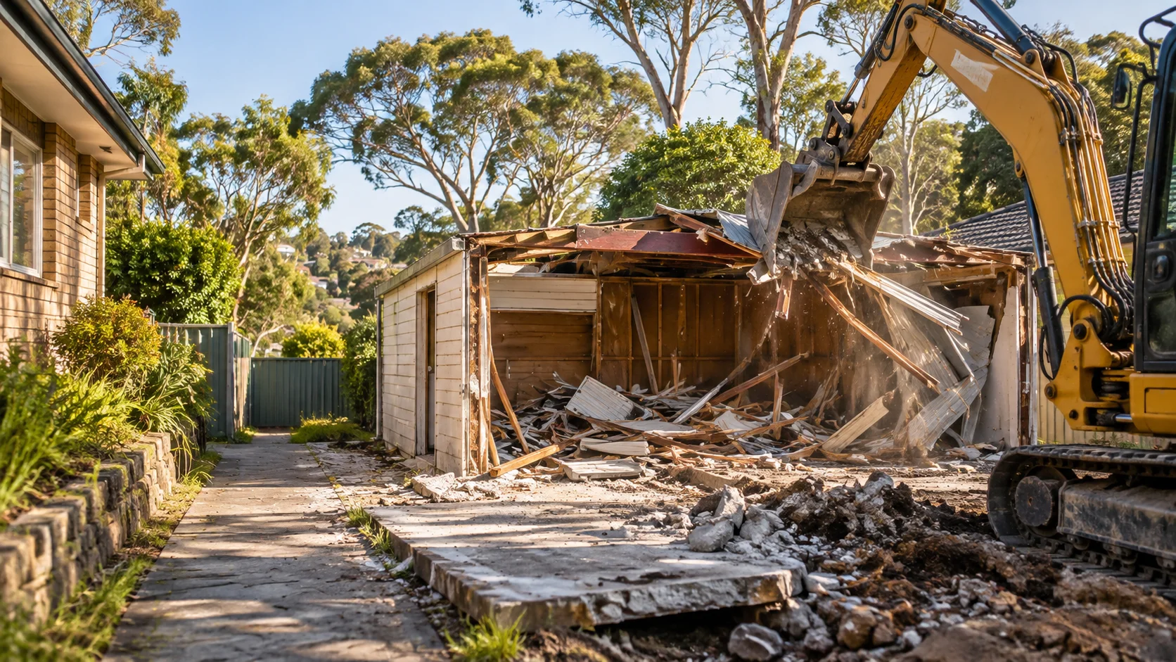 Illustration of garage & shed demolition works