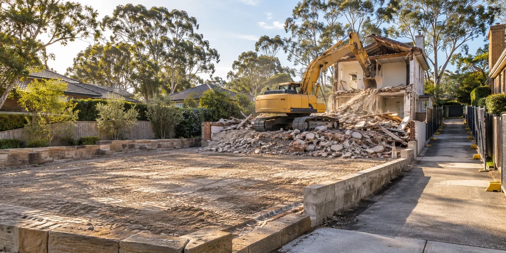 Illustration of residential demolition works
