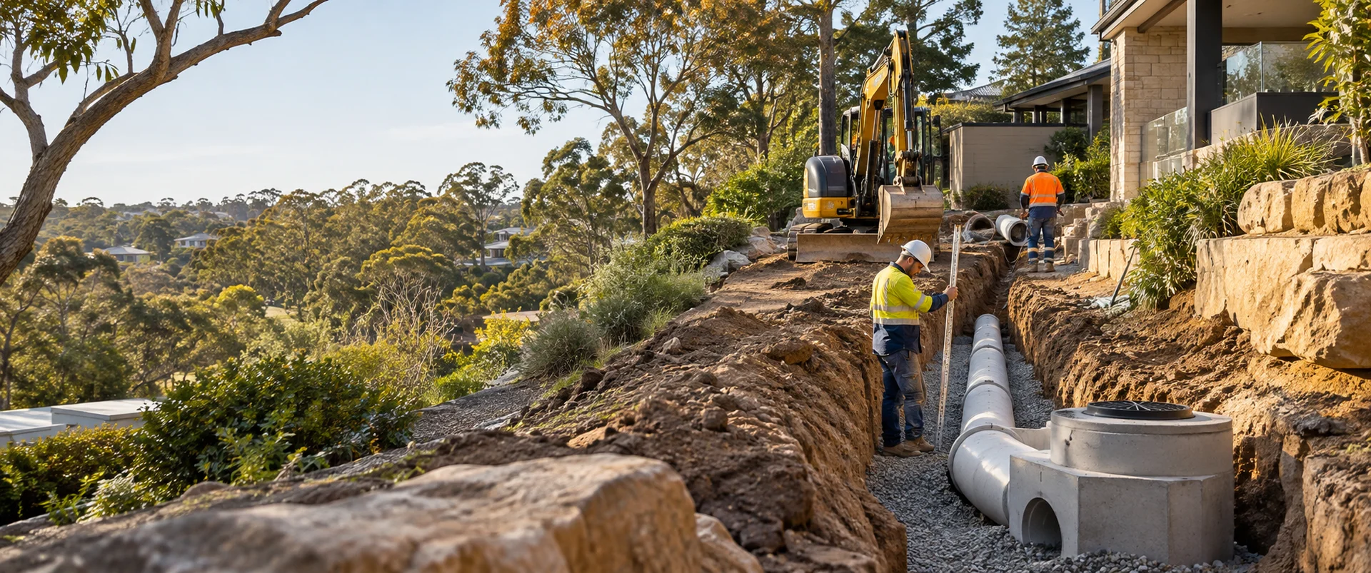 Illustration of stormwater drainage works
