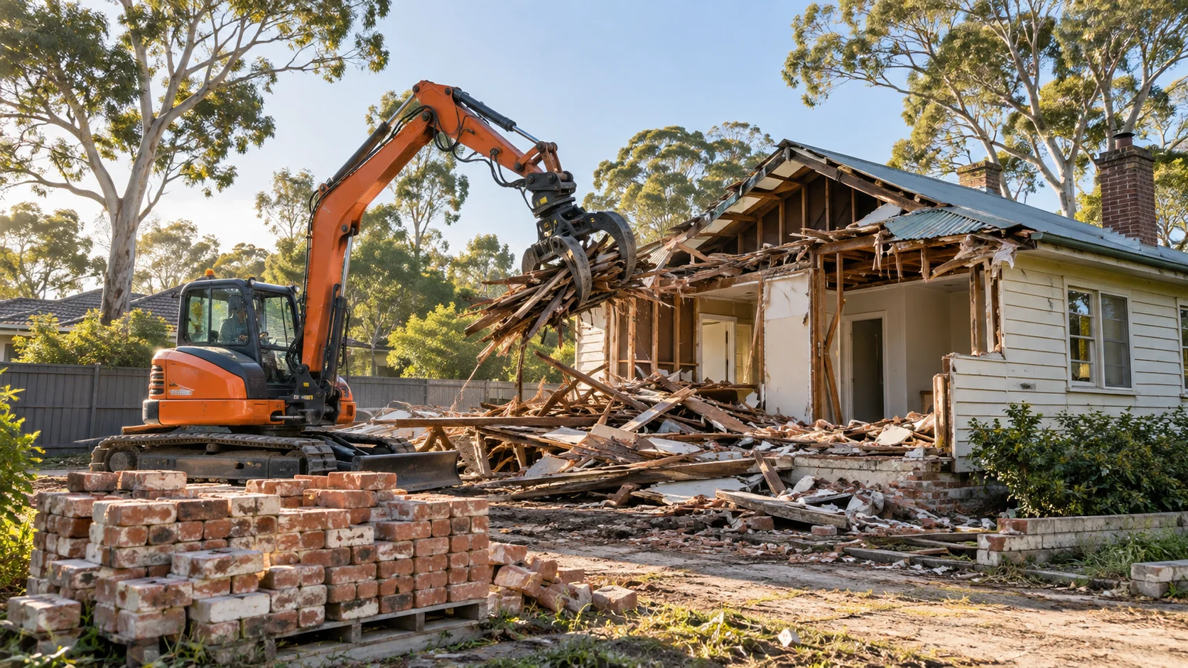 AI-generated illustration of demolition in Gymea